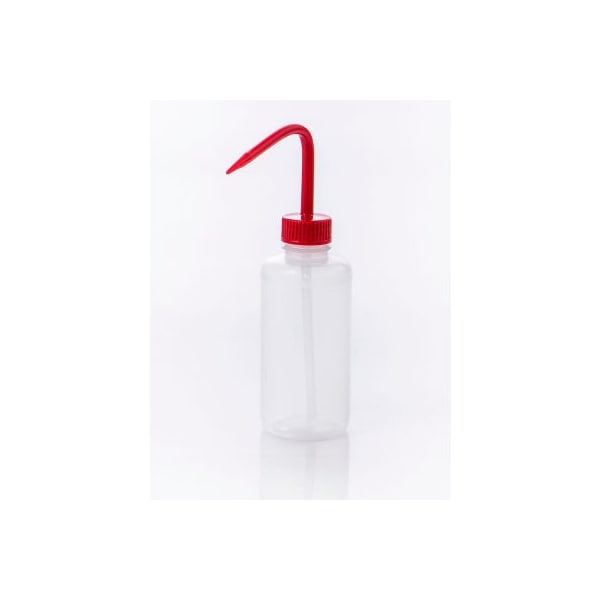 Bel-Art Bel-Art Narrow-Mouth 250ml 8oz Polyethylene Wash Bottles, Red Polypropylene Cap, 28mm Closure 6Pk 116130250 - main
